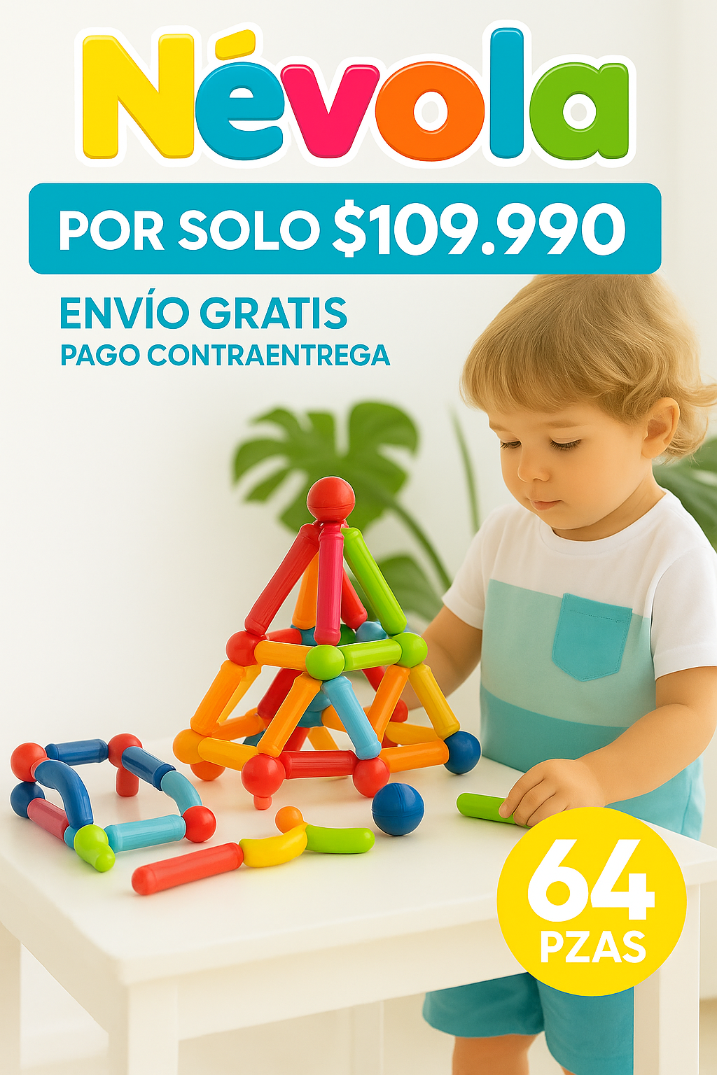 Névola™  - Bloques Magneticos 64 pzs